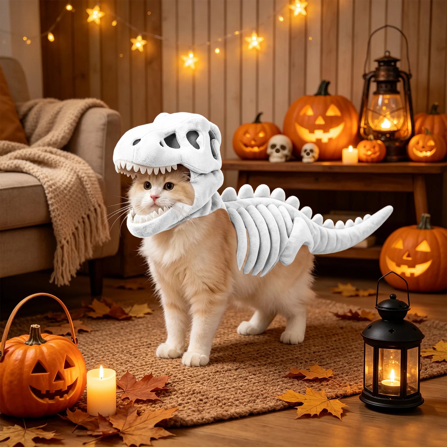 Pet Clothes Hangers for Closet Dark Dinosaur Skeleton Pet Costume Dog Cat Pet Dinosaur Skeleton Costume Soft H T Halloween